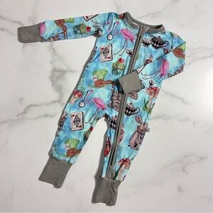 New Judy Rue Designs Alice in Wonderland Bamboo Zippy Pajamas 0-3 Months